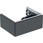 Mueble bajo Geberit ONE para lavabo, con un cajón: Ancho de lavabo=60cm, Negro / Cubierto mate